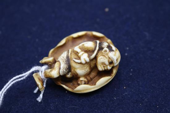 Two Japanese ivory netsuke, 19th century, 4cm